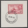 Fiji 1938-55 KG6 Pictorial 1.5d carmine (die II - Native in canoe) on piece with full strike of Madame Joseph forged postmark type 167