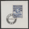 Basutoland 1938 KG6 Nile Crocodile 3d on piece cancelled with full strike of Madame Joseph forged postmark type 53
