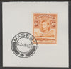 Basutoland 1938 KG6 Nile Crocodile 6d on piece cancelled with full strike of Madame Joseph forged postmark type 53