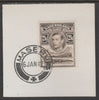 Basutoland 1938 KG6 Nile Crocodile 2s6d on piece cancelled with full strike of Madame Joseph forged postmark type 53