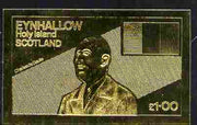 Eynhallow 1979 Charles de Gaulle £1 value embossed in gold (imperf) unmounted mint