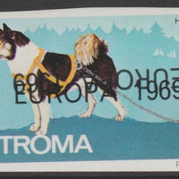 Stroma 1969 Dogs - Husky 4d imperf single with EUROPA 1969 overprint doubled, one inverted unmounted mint