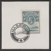 Basutoland 1933 KG5 Nile Crocodile 4d on piece cancelled with full strike of Madame Joseph forged postmark type 53