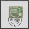 Somaliland 1938 KG6 Side Face 1r on piece cancelled with full strike of Madame Joseph forged postmark type 103