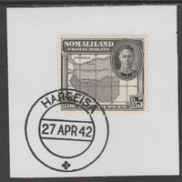 Somaliland 1942 KG6 Full Face 5r on piece cancelled with full strike of Madame Joseph forged postmark type 103