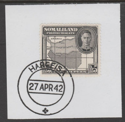 Somaliland 1942 KG6 Full Face 5r on piece cancelled with full strike of Madame Joseph forged postmark type 103