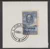 Bechuanaland 1932 KG5 Cattle 3d on piece cancelled with full strike of Madame Joseph forged postmark type 57