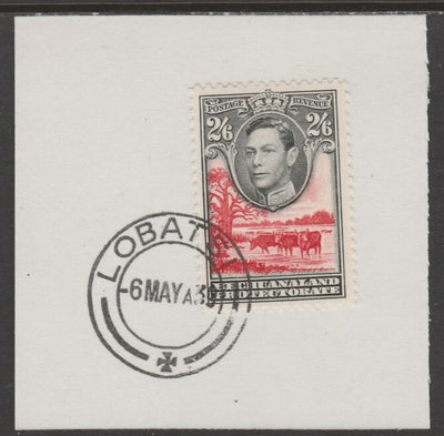Bechuanaland 1938 KG6 Cattle 2s6d on piece cancelled with full strike of Madame Joseph forged postmark type 57
