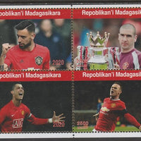 Madagascar 2020 Manchester United perf sheetlet containing 4 values unmounted mint. Note this item is privately produced and is offered purely on its thematic appeal