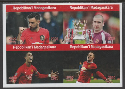 Madagascar 2020 Manchester United imperf sheetlet containing 4 values unmounted mint. Note this item is privately produced and is offered purely on its thematic appeal