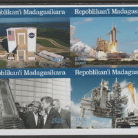 Madagascar 2020 Kennedy Space Centre imperf sheetlet containing 4 values unmounted mint. Note this item is privately produced and is offered purely on its thematic appeal