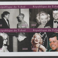 Chad 2020 John Kennedy & Marilyn imperf sheetlet containing 4 values unmounted mint. Note this item is privately produced and is offered purely on its thematic appeal