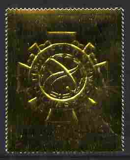 Sharjah 1969 Space Research 3r embossed on gold foil perf unmounted mint, Michel 941