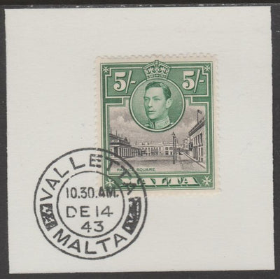 Malta 1938 KG6 Palace Square 5s on piece cancelled with full strike of Madame Joseph forged postmark type 250