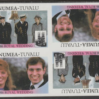 Tuvalu - Nanumea 1986 Royal Wedding (Andrew & Fergie) $1 imperf proof block of 4 (two se-tenant pairs) unmounted mint from an uncut proof sheet and rare thus