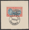 Bahamas 1942 KG6 Landfall of Columbus 4d on individual piece cancelled with full strike of Madame Joseph forged postmark type 37