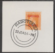 Cook Islands 1919,NZ KG5 2d opt'd Rarotonga on piece cancelled with full strike of Madame Joseph forged postmark type 127