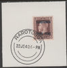 Cook Islands 1919,NZ KG5 3d (diag shading) opt'd Rarotonga on piece cancelled with full strike of Madame Joseph forged postmark type 127
