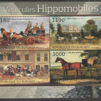 Burundi 2012 Horse-drawn Vehicles perf sheetlet containing 4 values unmounted mint.