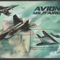 Burundi 2012 Military Aircraft perf souvenir sheet containing 1 value unmounted mint.