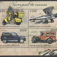 Burundi 2012 Service Transport perf sheetlet containing 4 values unmounted mint.