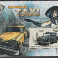 Burundi 2012 Taxi Cabs perf souvenir sheet containing 1 value unmounted mint.
