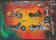 Burundi 2012 Harley Davidson Motorcycles perf sheetlet containing 4 values unmounted mint.