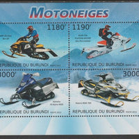 Burundi 2012 Snow Mobiles perf sheetlet containing 4 values unmounted mint.