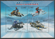 Burundi 2012 Snow Mobiles perf sheetlet containing 4 values unmounted mint.
