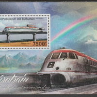 Burundi 2012 Aero Trains perf souvenir sheet containing 1 value unmounted mint.