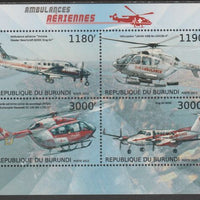 Burundi 2012 Air Ambulances perf sheetlet containing 4 values unmounted mint.