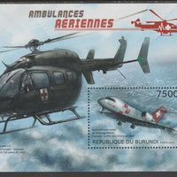 Burundi 2012 Air Ambulances perf souvenir sheet containing 1 value unmounted mint.