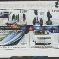 Burundi 2012 Electronic Transport perf sheetlet containing 4 values unmounted mint.