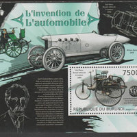 Burundi 2012 Invention of the Automobile perf souvenir sheet containing 1 value unmounted mint.
