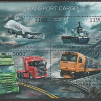 Burundi 2012 Transport - Cargo perf sheetlet containing 4 values unmounted mint.