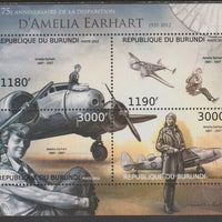 Burundi 2012 Amelia Earhart perf sheetlet containing 4 values unmounted mint.