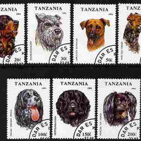 Tanzania 1993 Dogs perf set of 7 fine cto used, SG 1681-87, Mi 1599-1605