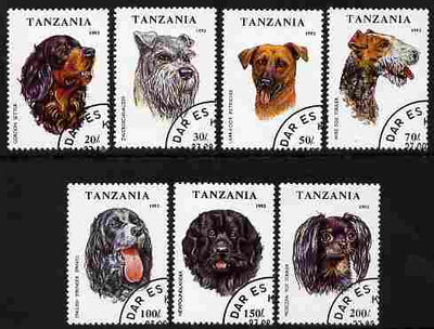 Tanzania 1993 Dogs perf set of 7 fine cto used, SG 1681-87, Mi 1599-1605