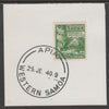 Samoa 1921 Native Hut 1/2d green on piece cancelled with full strike of Madame Joseph forged postmark type 376