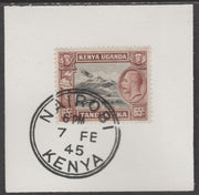 Kenya, Uganda & Tanganyika 1935 KG5 65c black & brown on piece cancelled with full strike of Madame Joseph forged postmark type 226