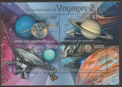 Burundi 2012 Voyager 2 perf sheetlet,containing 4 values unmounted mint.