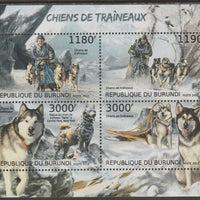 Burundi 2012 Sleigh Dogs perf sheetlet containing 4 values unmounted mint.