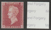 Great Britain 1851 Prince Consort Essay 1d red-brown imperf 'Maryland' forgery unused- the word Forgery is printed on the back and comes on a presentation card with descriptive notes