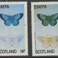 Staffa 1979 Butterflies - 14p Clouded & Yellow superb shade plus normal, both unmounted mint