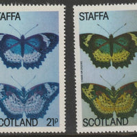 Staffa 1979 Butterflies - 21p Cyane or Zigzag superb shade plus normal, both unmounted mint