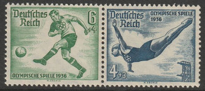 Germany 1936 Summer Olympics 4pf & 6pf se-tenant pair unmounted mint, SG 607-8