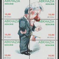 Abkhazia 1999 Bill Clinton (caracature) perf composite sheetlet containing 6 values unmounted mint