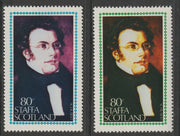 Staffa 1980 Composers - Schubert 80p perf single showing a superb shade apparently due to a dry print of the yellow complete with normal both unmounted mint