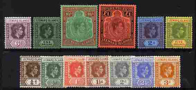 Leeward Islands 1938 KG6 original definitive set of 13 values to £1 fine mounted mint, SG 95-114b