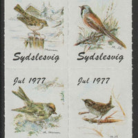 Cinderella - Southern Schleswig 1977 Birds se-tenant block of 4, unmounted mint